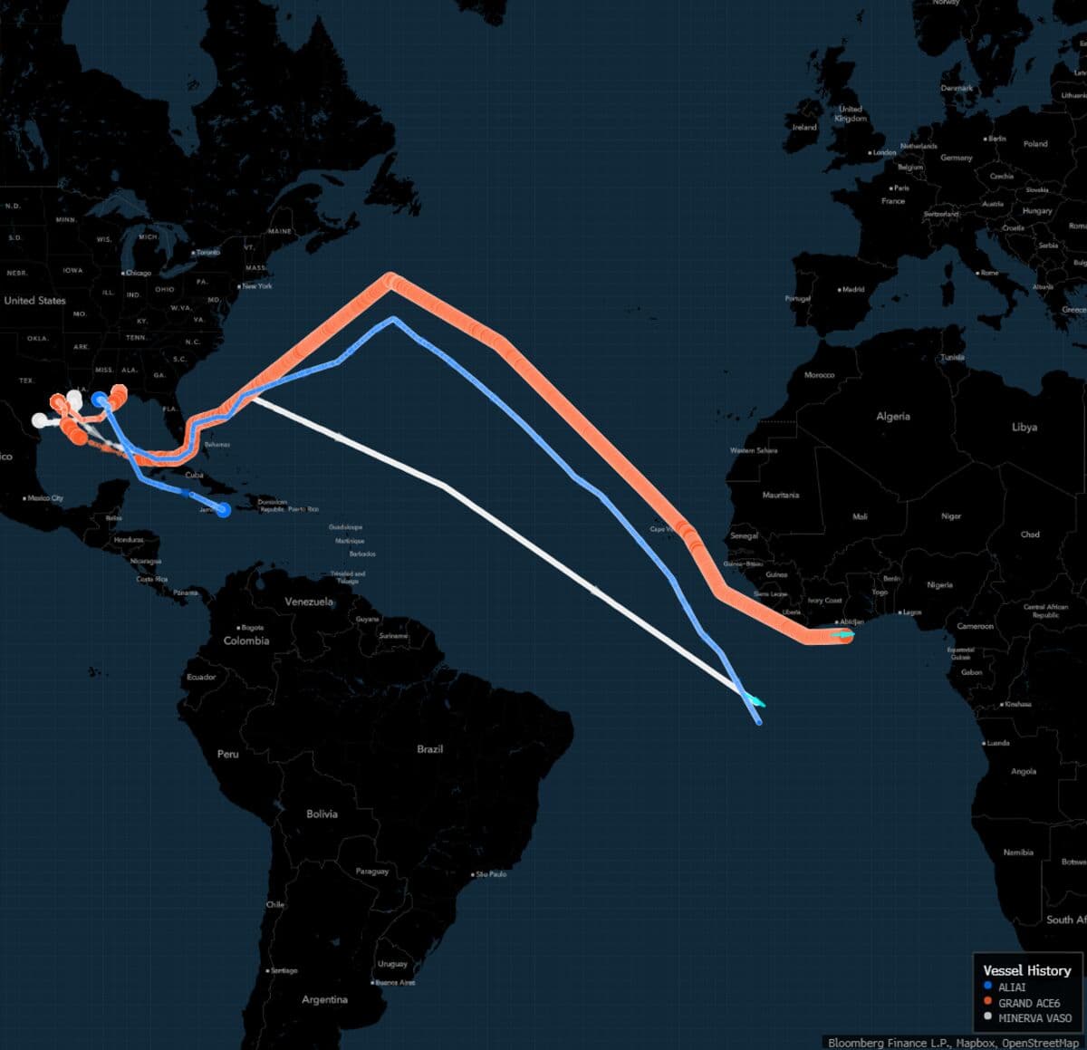 Tankers Carrying Diesel Toward Europe Change Course in Atlantic