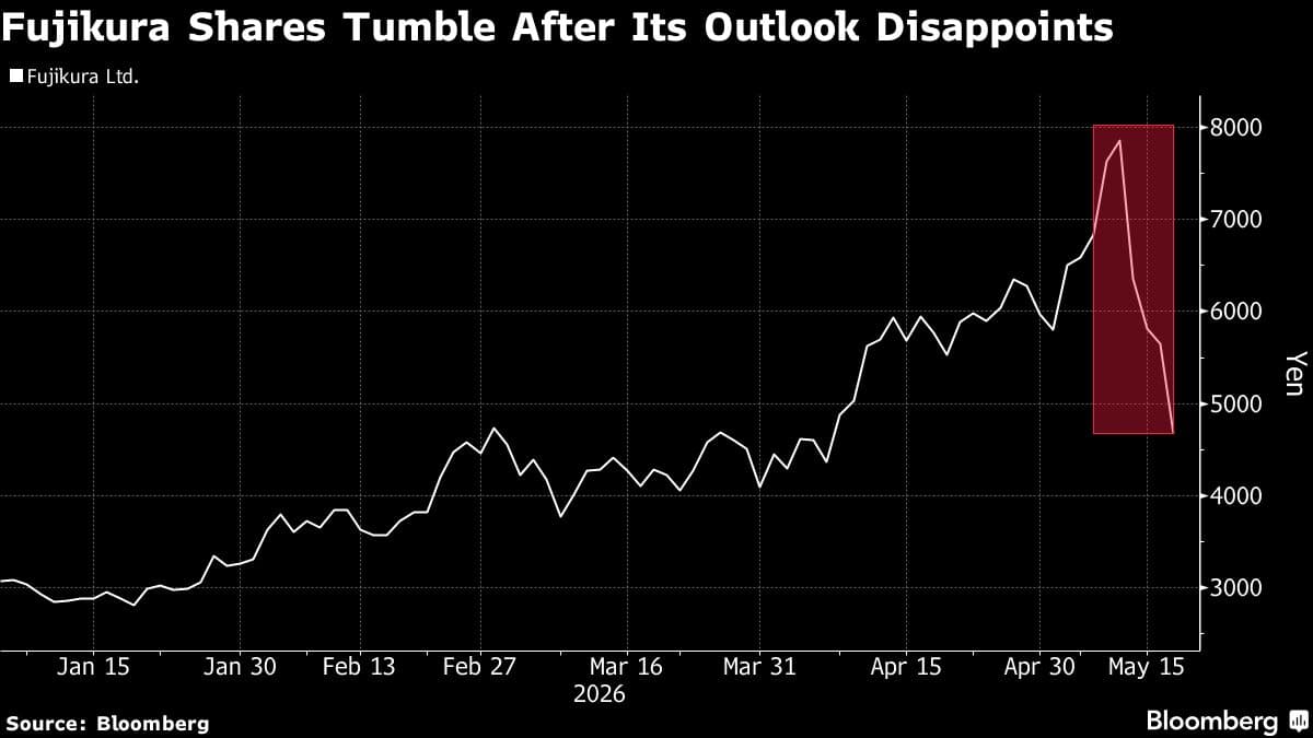 Fujikura Shares Plunge After Three-Year Forecast Dents AI Hope