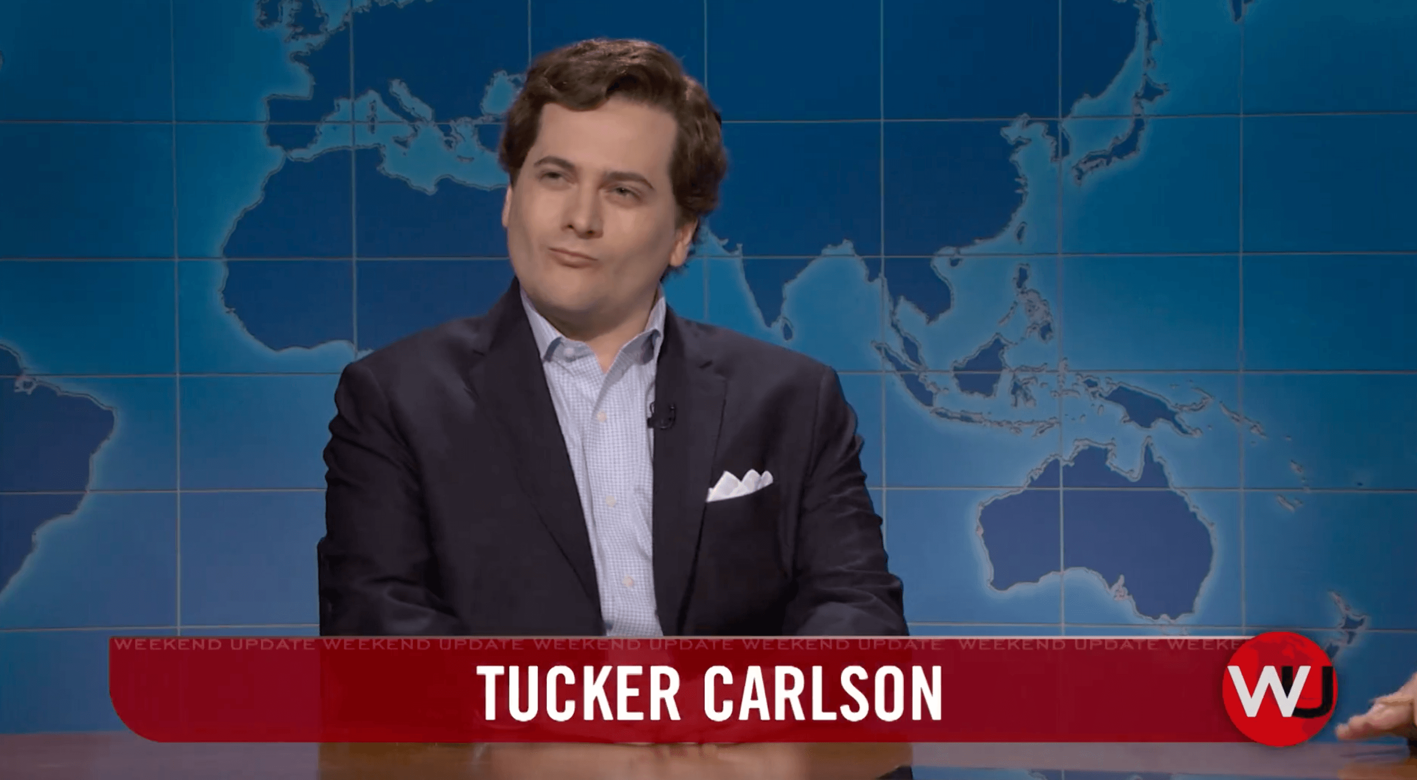 ‘SNL’s Weekend Update Scores With Jeremy Culhane’s Tucker Carlson Trashing Met Gala, Mikey Day & Marcello Hernández As Kamikaze Dolphins