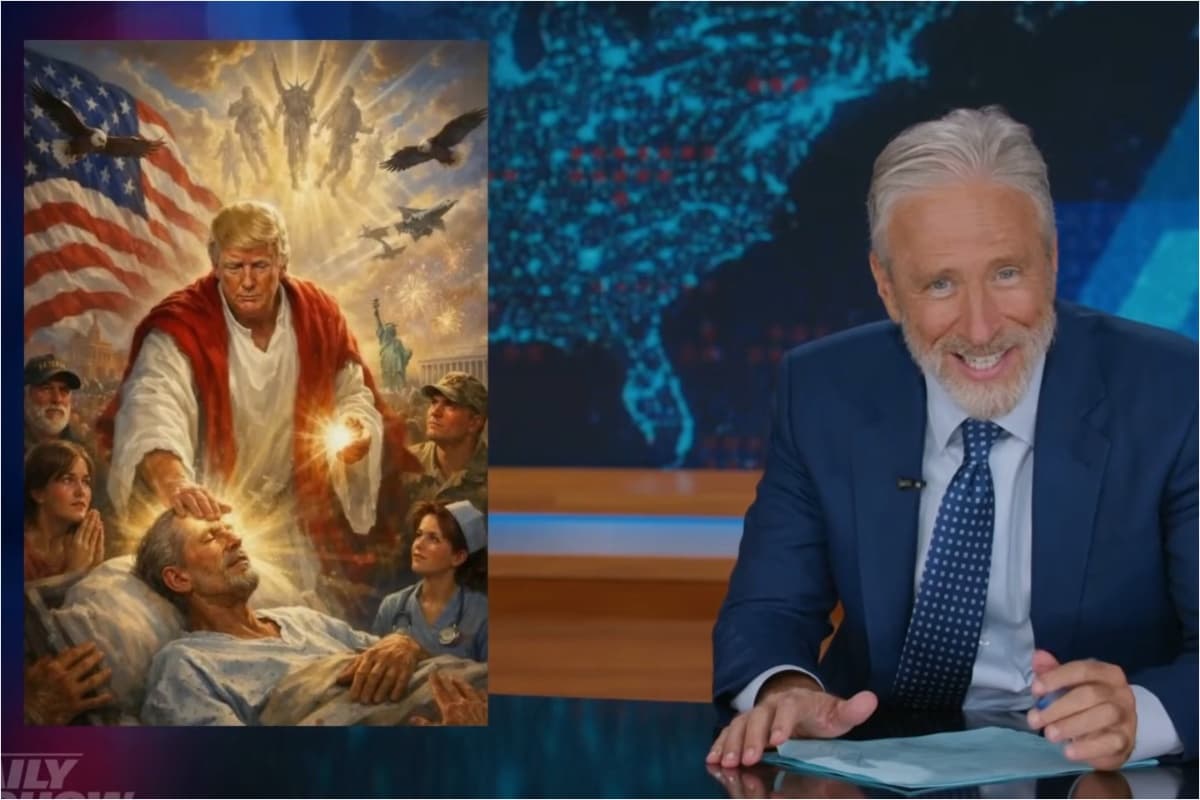 Jon Stewart Slams Donald Trump For Saying He Thought His Jesus Photo Was ‘Me as a Doctor’: ‘Do You Even Care About Lying to Us Anymore?’