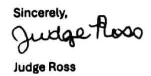Judge Ross Did Not Even Sign Her First Apology Letter
