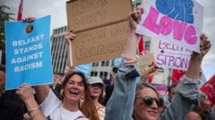 Thousands gather for anti-racism rally in Belfast after disorder