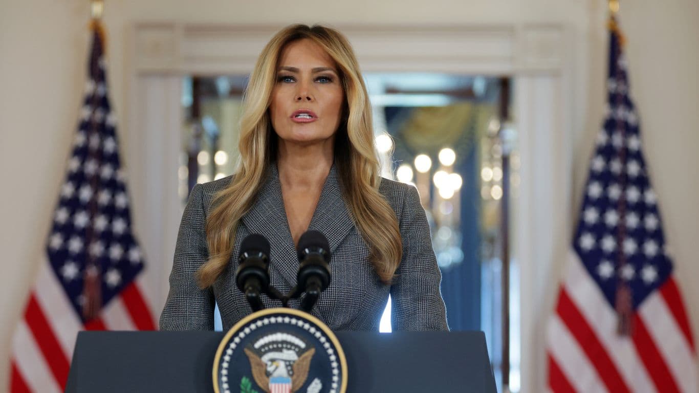 Melania Trump says she's "never been friends with Epstein" in rare address