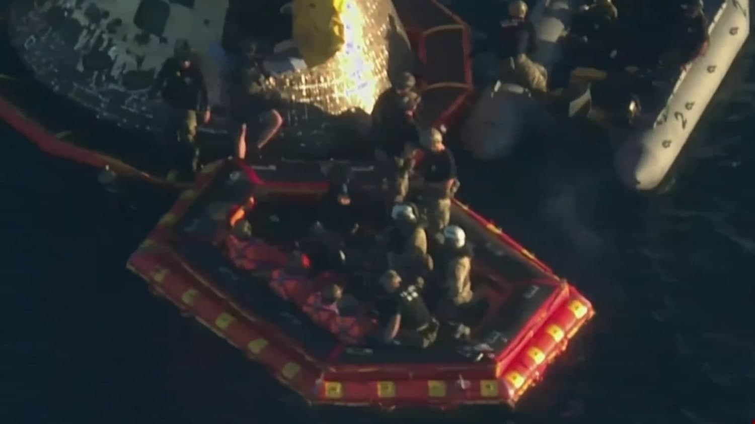 Astronauts safely removed from Orion capsule