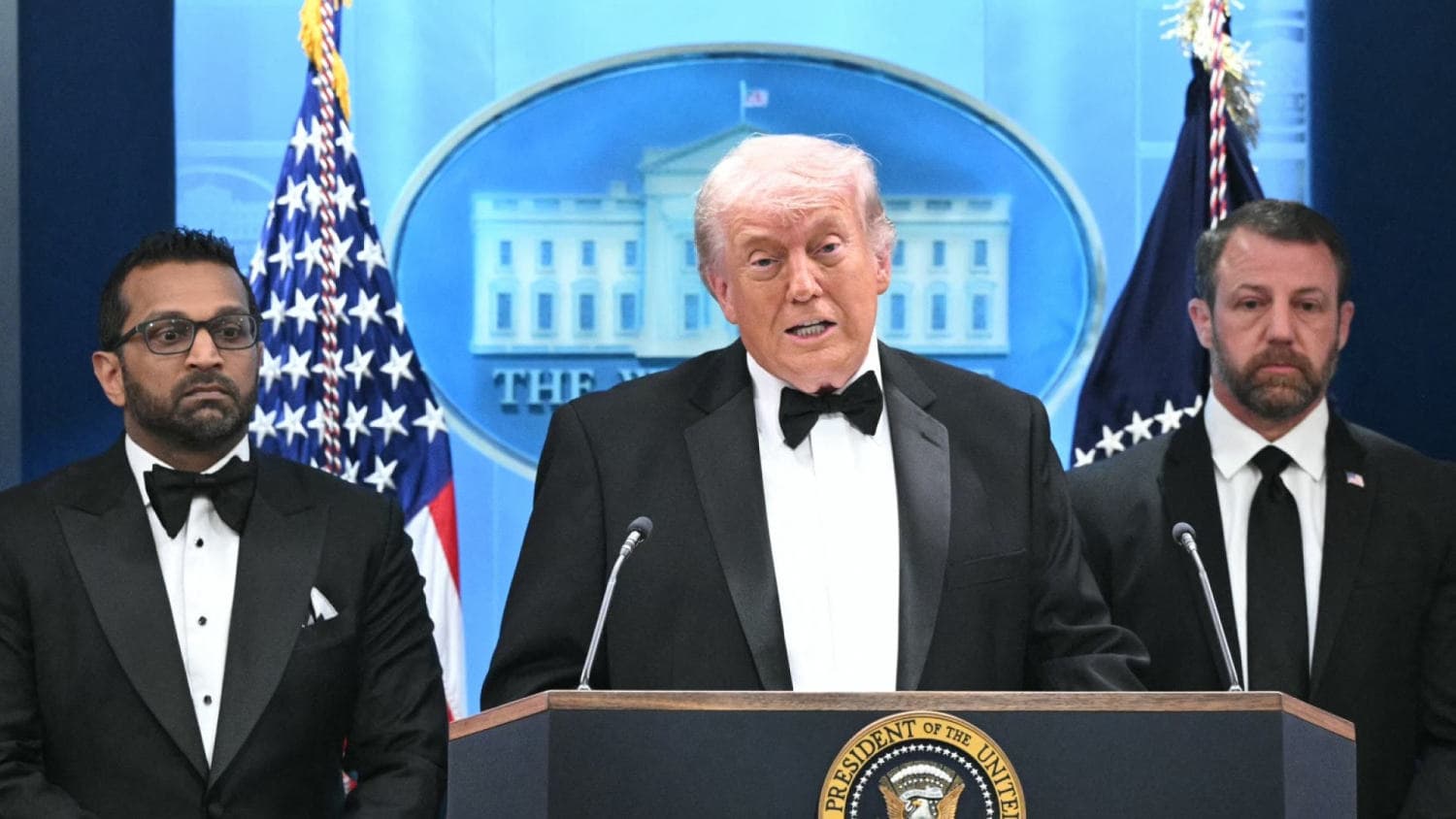 Trump holds press briefing after shooting outside White House Correspondents' Dinner