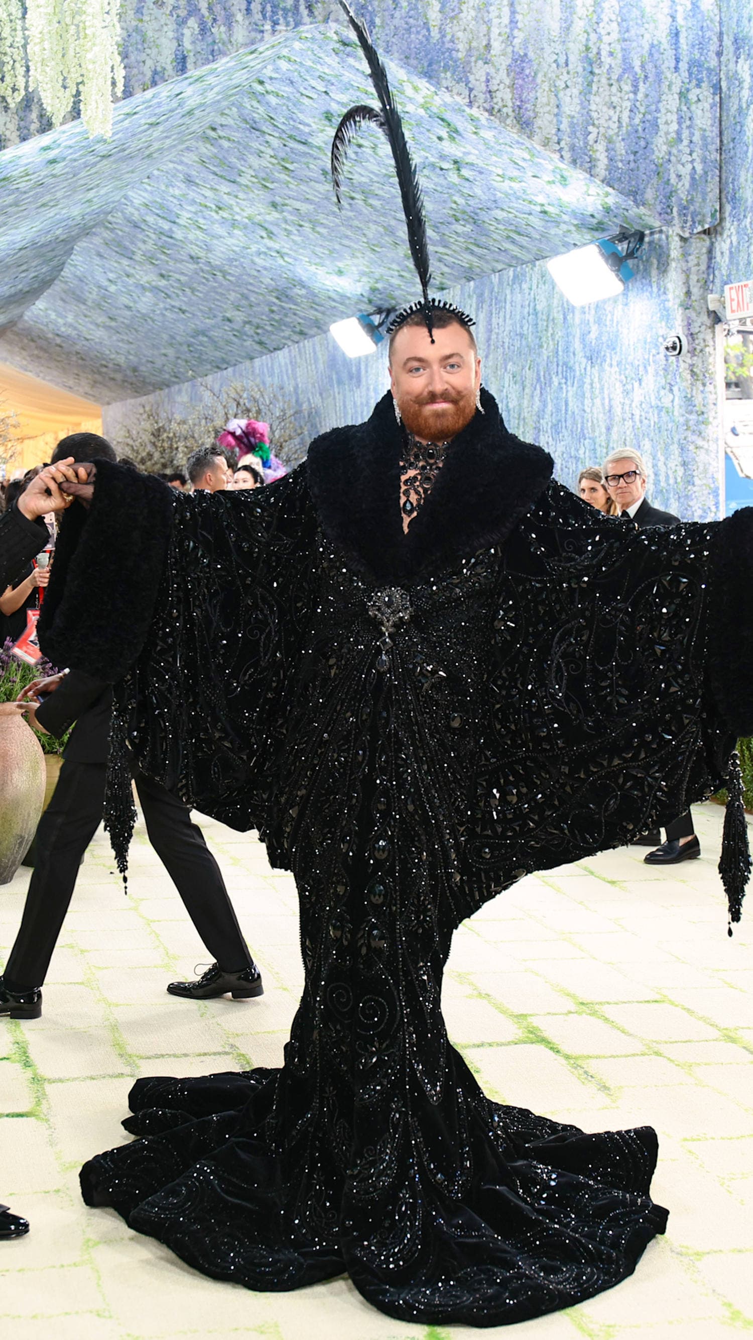 Sam Smith wows in black Christian Cowan outfit
