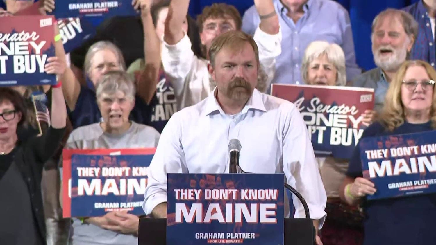 ‘My job is to earn your trust’: Platner speaks to voters after projected win