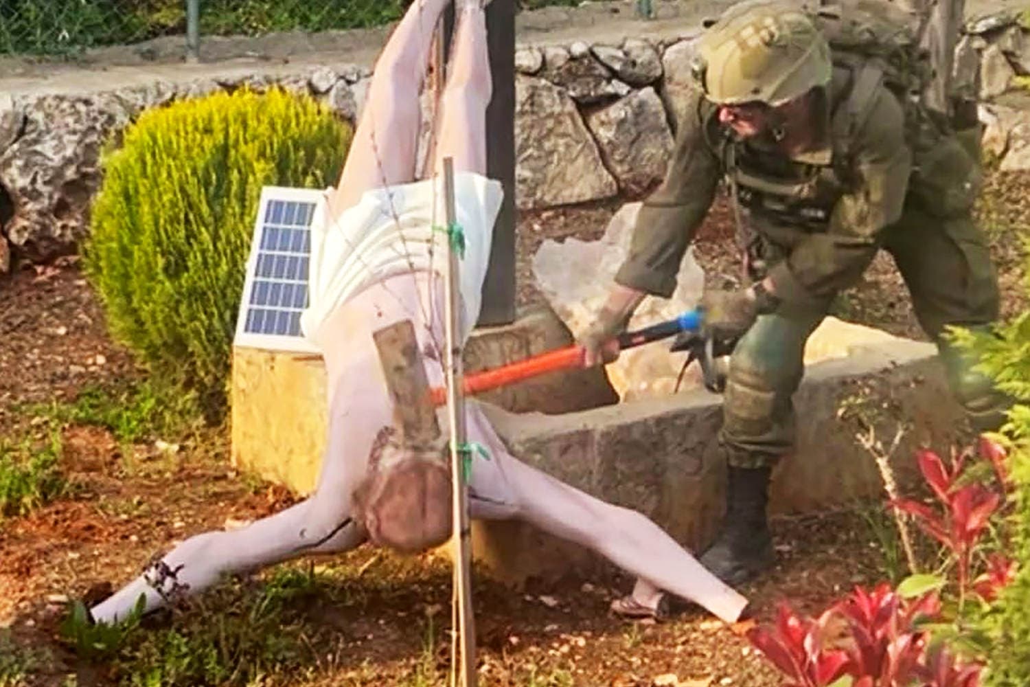 Israeli soldier seen striking Jesus statue in Lebanon, sparking condemnation