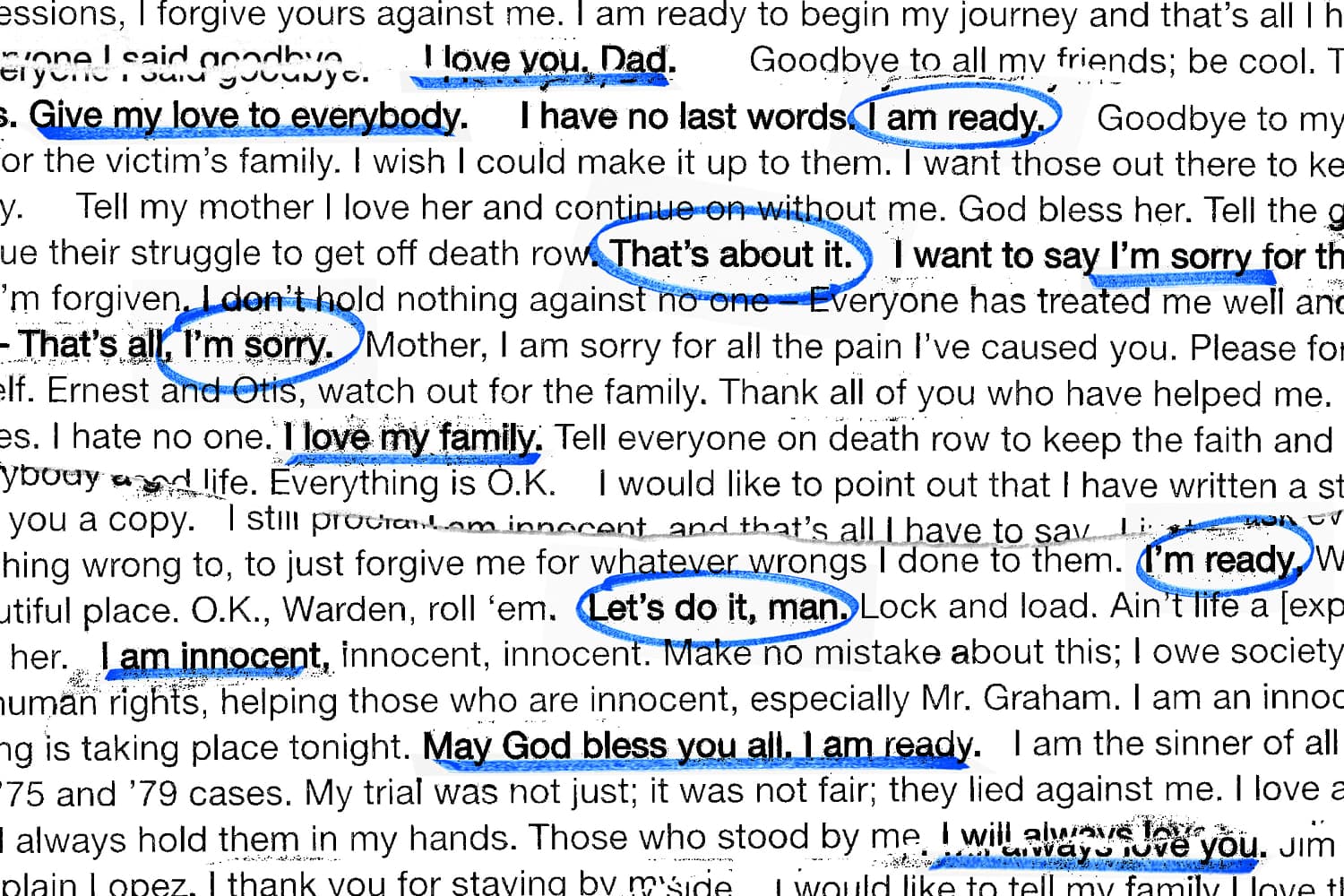 After 5 decades and 600 executions, these are the last words on Texas’ death row