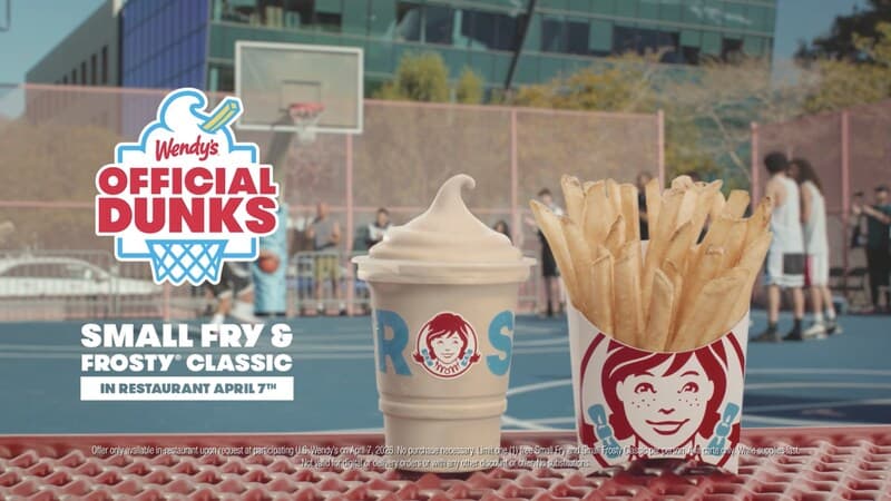 Wendy’s is giving away free Frostys and fries today in honor of March Madness ‘dunk’ day