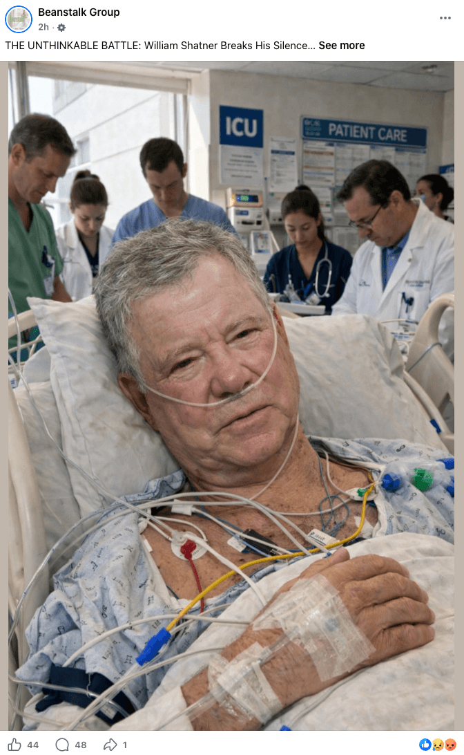 William Shatner slams ‘horrible fake news stories’ claiming he’s dying of cancer