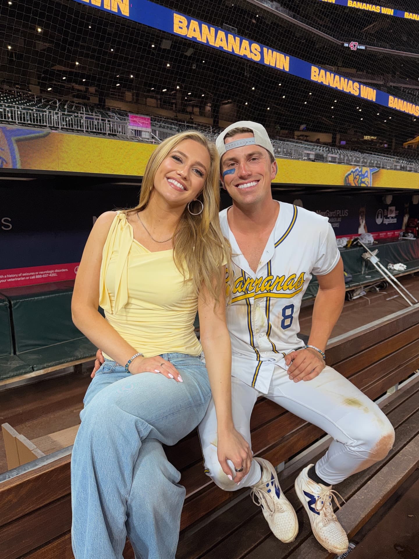 Pat Sajak’s daughter, Maggie, steps into her WAG era at Savannah Bananas star boyfriend’s game