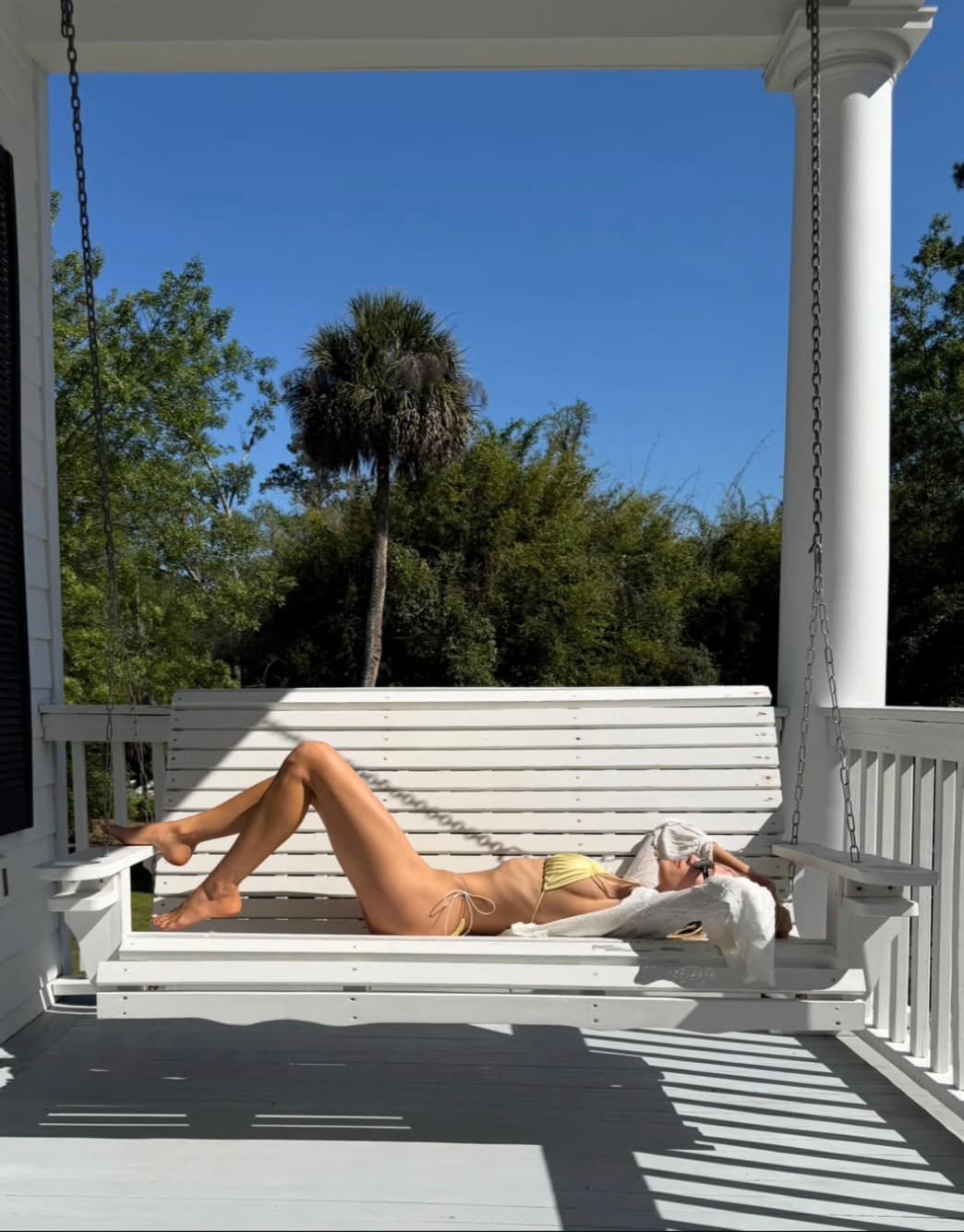 ‘Landman’ star Michelle Randolph stuns in barely-there metallic yellow bikini in new summer photo dump