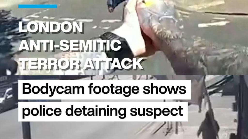 Bodycam footage shows police detaining London stabbing suspect