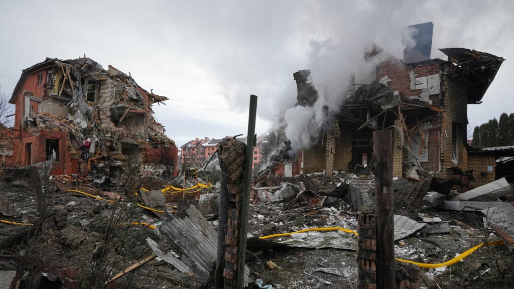 Russian strikes kill three, including child, as drones and missiles hit Kyiv