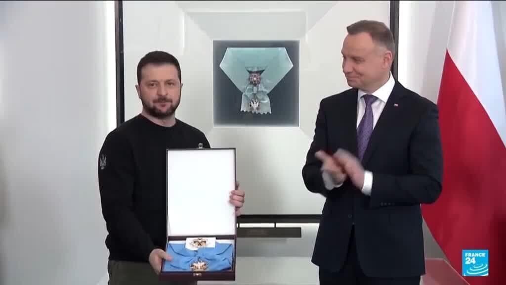Poland strips Zelensky of top state honour over WWII dispute
