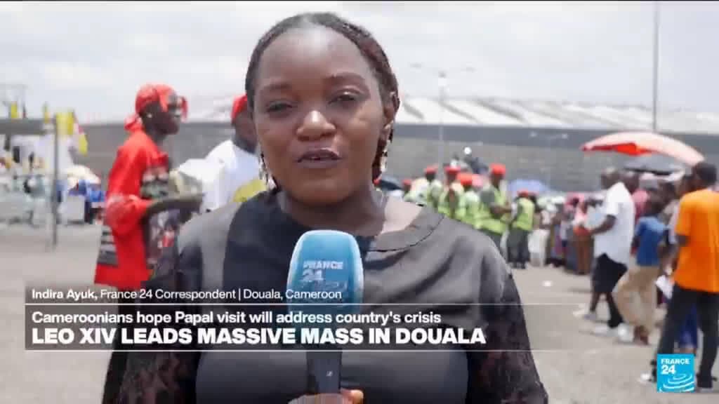 Pope Leo XIV leads massive mass in Douala