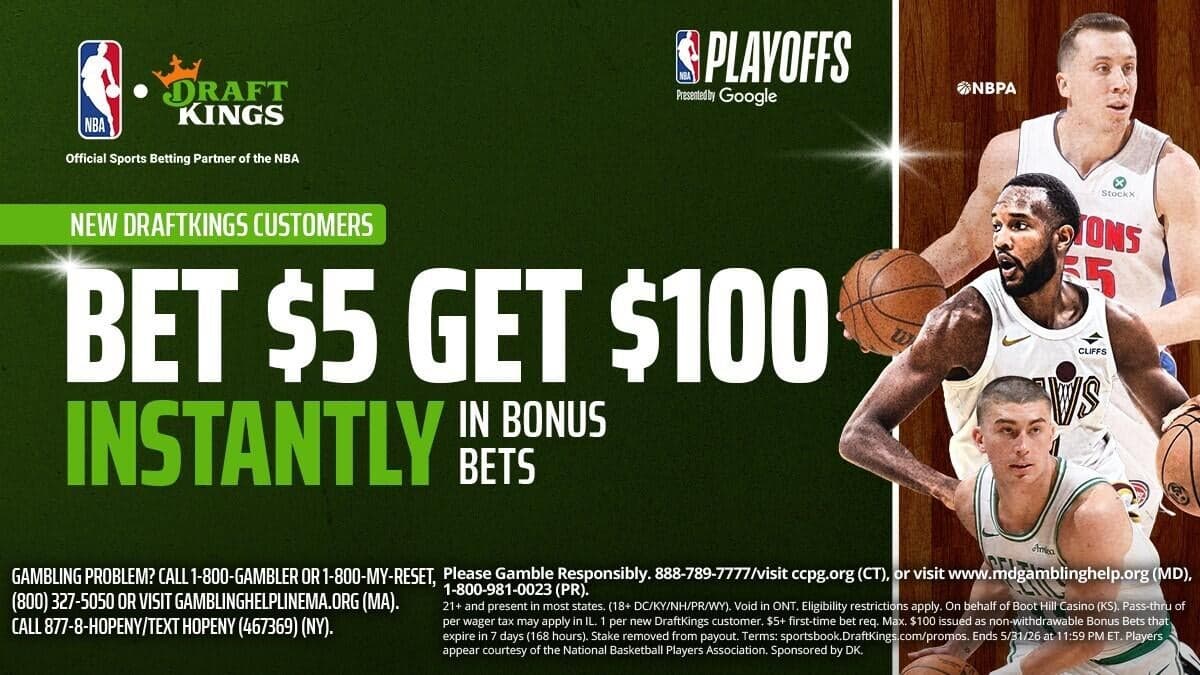 Use DraftKings promo code for $100 in bonus bets by targeting Knicks-76ers, Spurs-Timberwolves, NHL Wednesday
