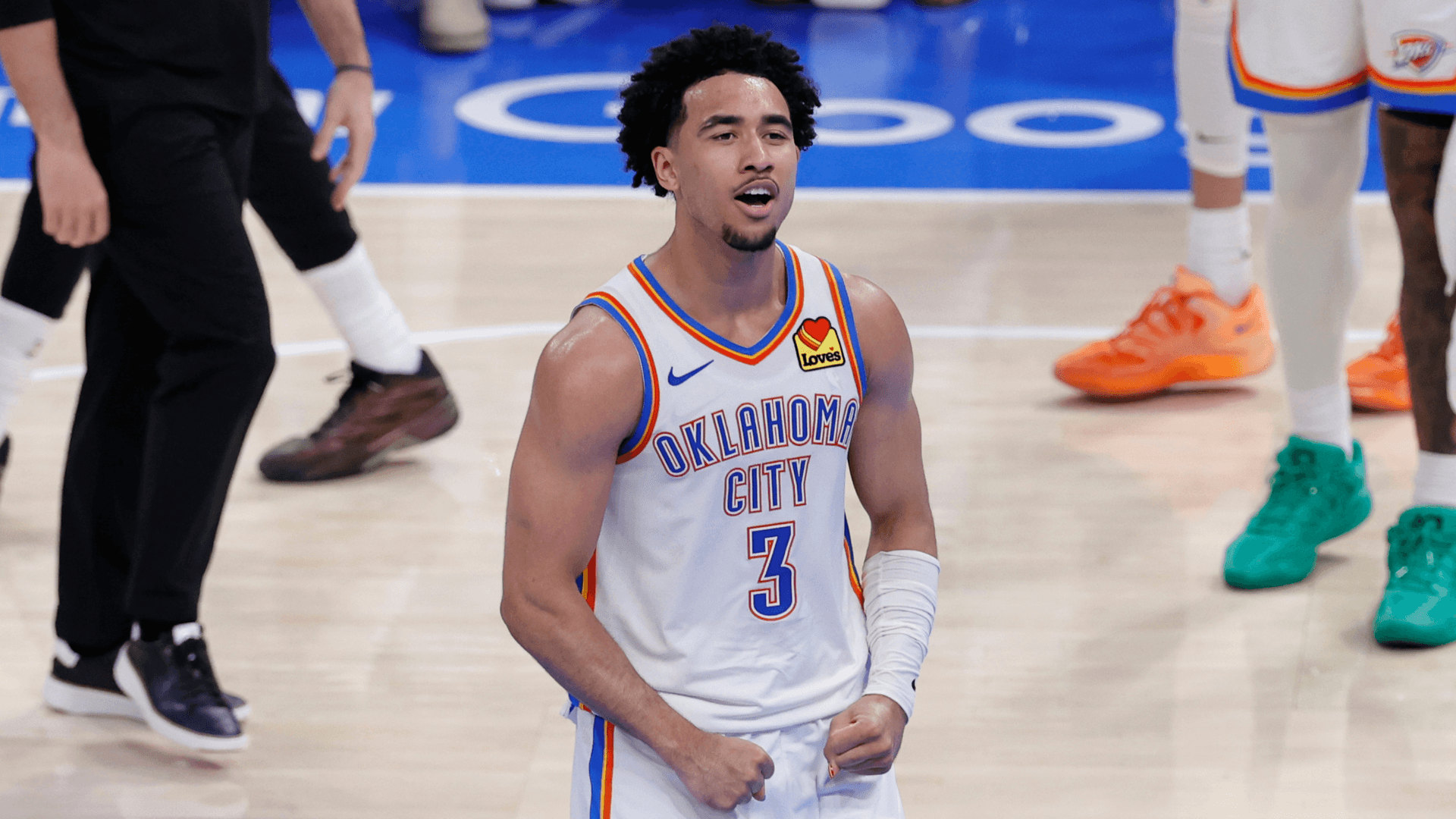 Thunder's Jared McCain says Spurs made threat after 'crazy' hard foul at end of Game 5