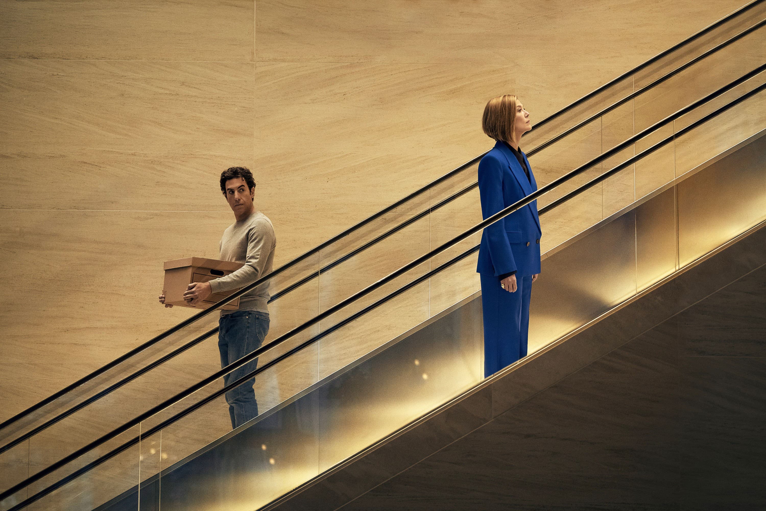 ‘Ladies First’ Review: Sacha Baron Cohen and Rosamund Pike Trade Places in a Dated Battle-of-the-Sexes Comedy