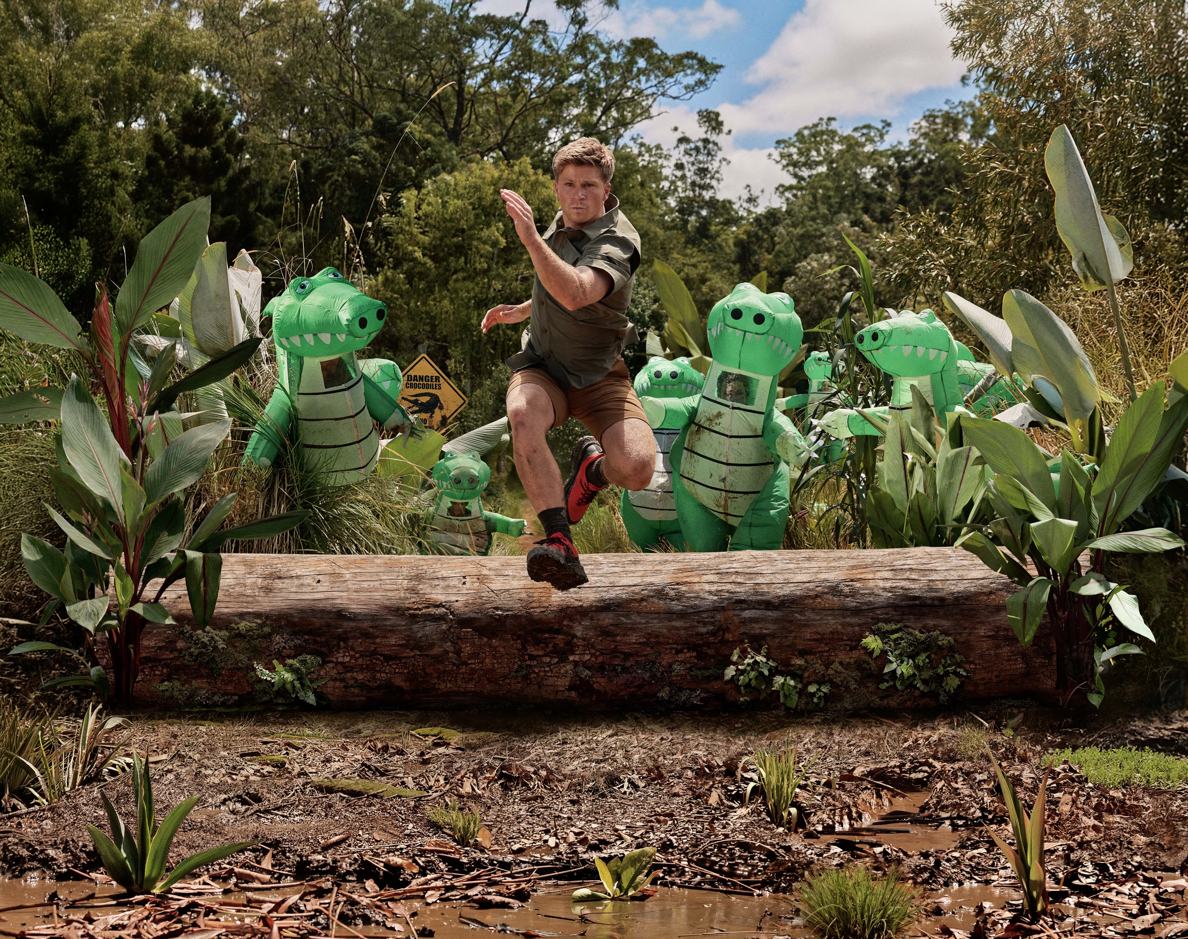 Robert Irwin Outruns a Stamped of Inflatable Crocodiles in New Columbia Sportswear Campaign